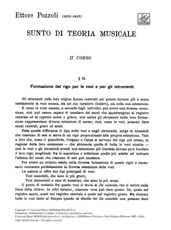 Sunto Di Teoria Musicale - opera